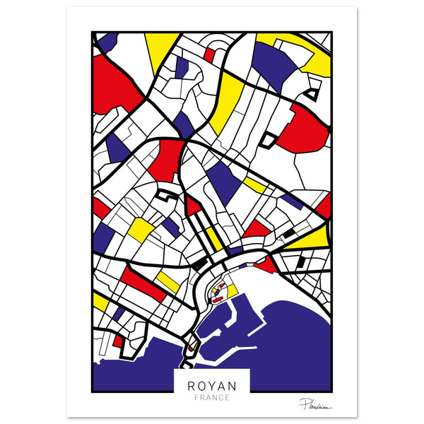 Poster de Royan style Mondrian - Affiche décorative Plandrian