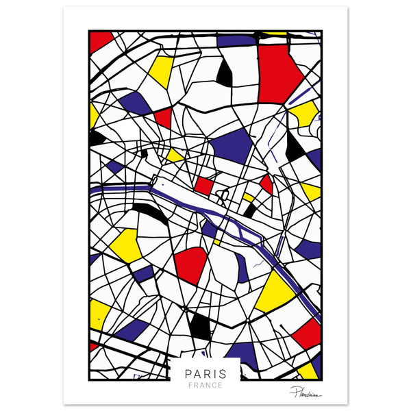 Poster de Paris style Mondrian - Affiche décorative Plandrian